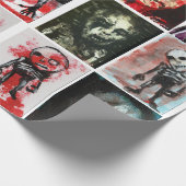 Zombie Art Matte Wrapping Paper, 30 x 6' Cadeaupapier (Hoek)