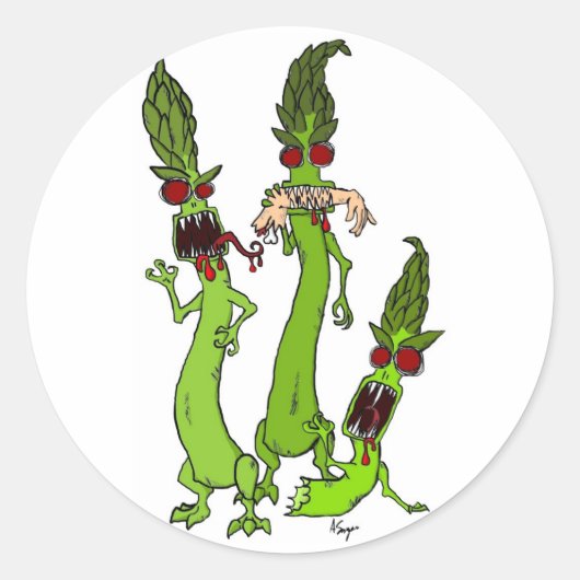 Zombie asperge Stickers (Voorkant)