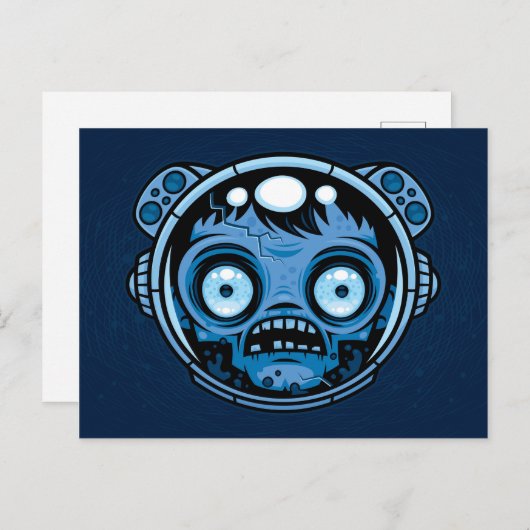 Zombie Astronaut Briefkaart (Voorkant / Achterkant)