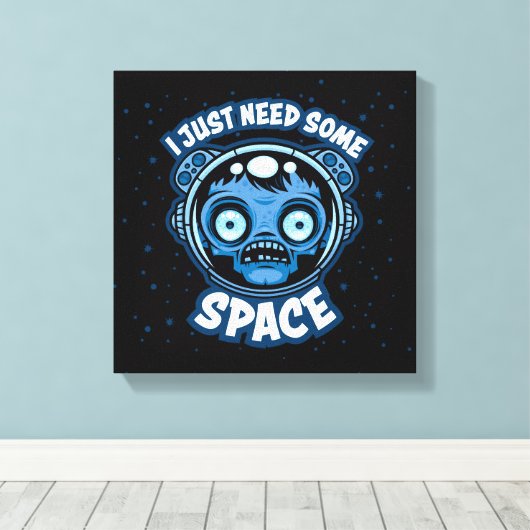 Zombie Astronaut heeft ruimte nodig Canvas Afdruk (Insitu (Houten vloer))