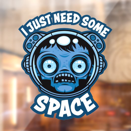 Zombie Astronaut heeft ruimte nodig Raamsticker (Vel 2)
