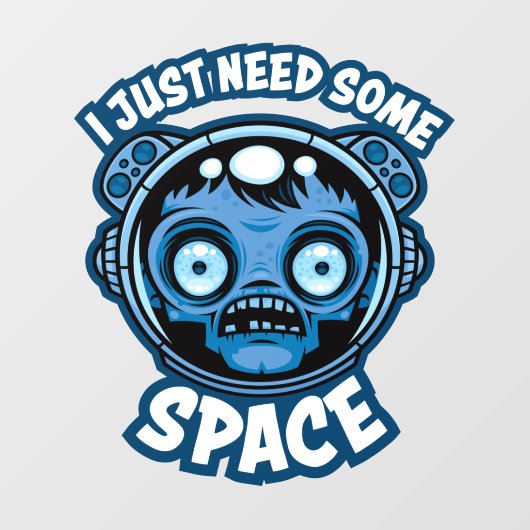Zombie Astronaut heeft ruimte nodig Raamsticker (Vel)