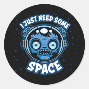 Zombie Astronaut heeft ruimte nodig Ronde Sticker