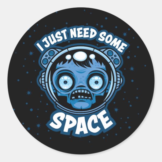 Zombie Astronaut heeft ruimte nodig Ronde Sticker (Voorkant)