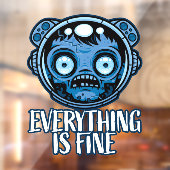 Zombie Astronaut is prima Raamsticker (Vel 2)