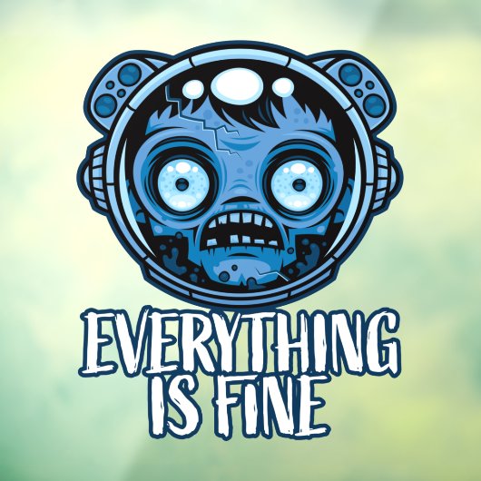 Zombie Astronaut is prima Raamsticker (Vel 3)