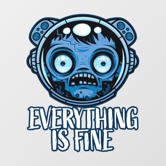 Zombie Astronaut is prima Raamsticker (Vel)