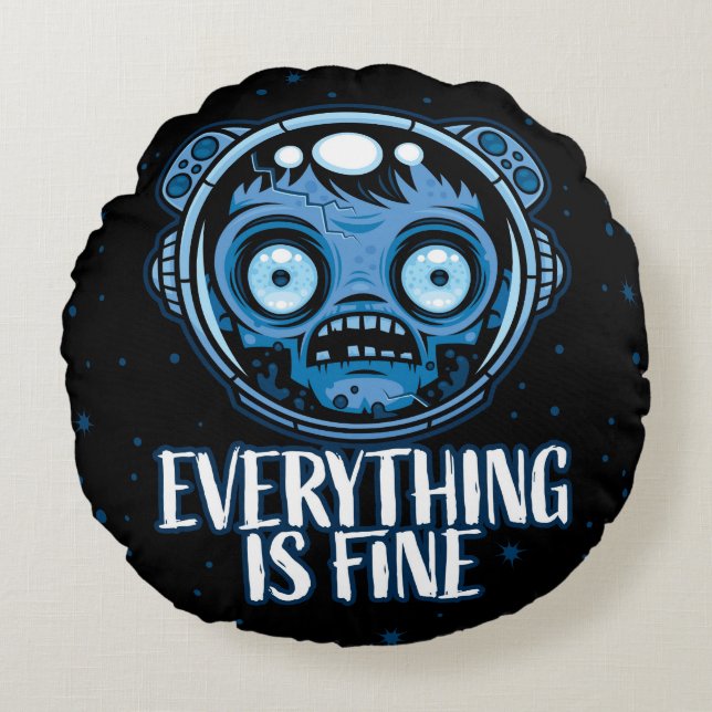Zombie Astronaut is prima Rond Kussen (Voorkant)