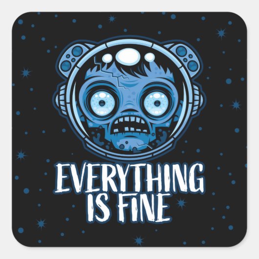 Zombie Astronaut is prima Vierkante Sticker (Voorkant)