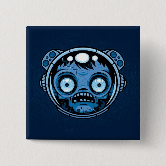 Zombie Astronaut Vierkante Button 5,1 Cm (Voorkant)