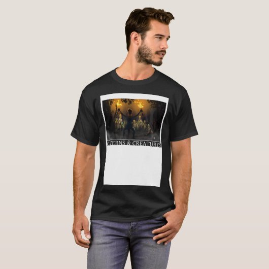 Zombie Attack Caverns & Creatures T-shirt (Voorkant volledig)