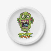 Zombie Attack Scary Monster Creater Papieren Bordje (Voorkant)
