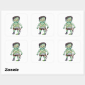 Zombie Ax Havoc Vierkante Sticker (Vel)