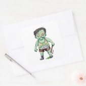 Zombie Ax Havoc Vierkante Sticker (Envelop)