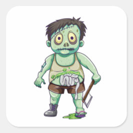 Zombie Ax Havoc Vierkante Sticker