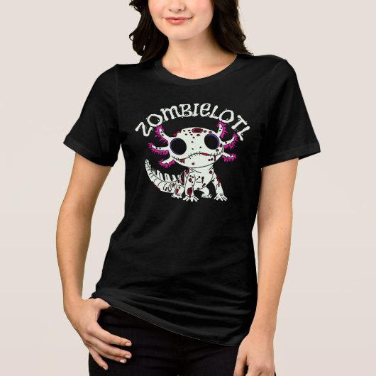 Zombie Axolotl Tri-Blend Shirt (Voorkant)