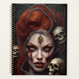 Zombie Babe Rood Haar Goth Weekplanner Notitieboek