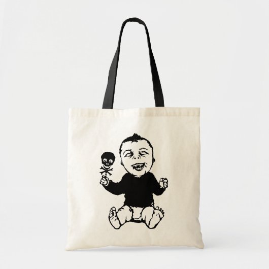 Zombie Baby Holding Skull Rattle Tas (Voorkant)