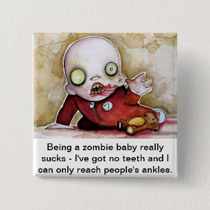 Zombie baby vierkante button 5,1 cm