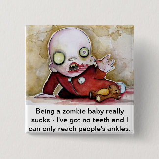 Zombie baby vierkante button 5,1 cm