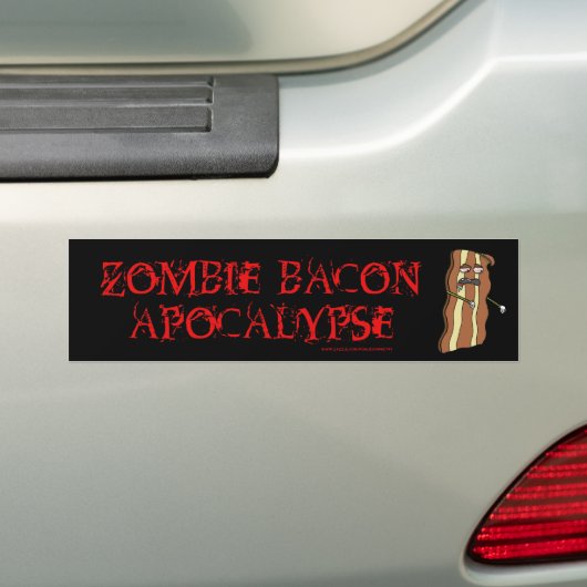Zombie Bacon Apocalypse BLACK bumper sticker (Op auto)