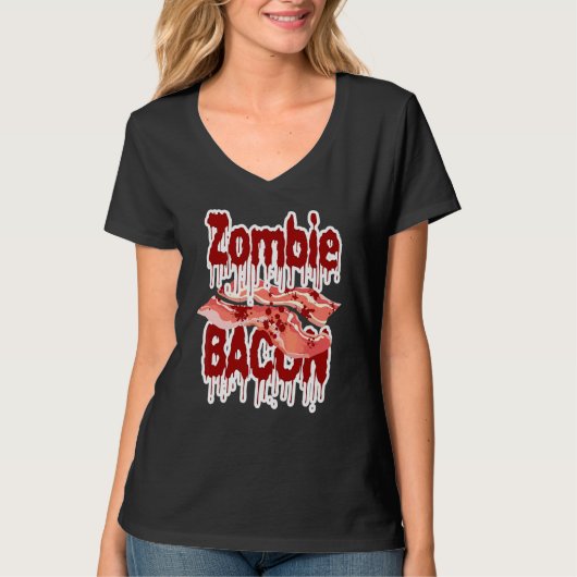 Zombie Bacon Ondead Lijk Wraak T-shirt (Voorkant)