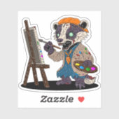 Zombie Badger Artiest Sticker (Vel)