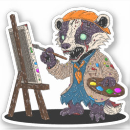 Zombie Badger Artiest Sticker