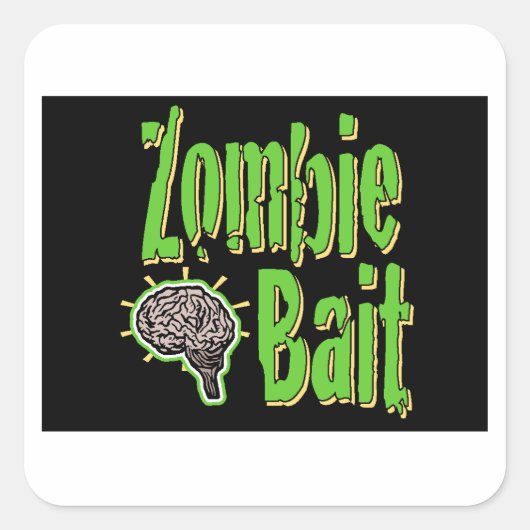 Zombie Bait Blok BG Vierkante Sticker (Voorkant)