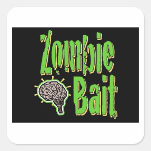 Zombie Bait Blok BG Vierkante Sticker