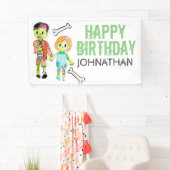 zombie banner-teken op de verjaardag van Halloween Spandoek (Insitu)