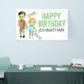 zombie banner-teken op de verjaardag van Halloween Spandoek (Beurs)