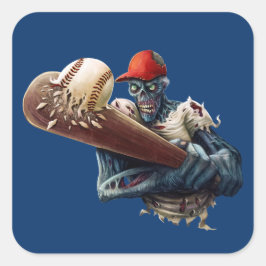 Zombie Baseball Slugger Scary Halloween aanpassen Vierkante Sticker