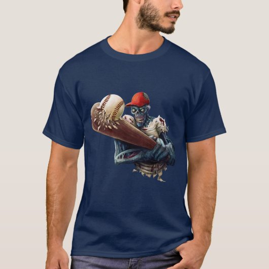 Zombie Baseball Slugger Scary Halloween Mannen T-shirt (Voorkant)