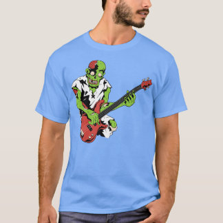 Zombie Bass Guitar Lazy Halloween Costume Music Mu T-shirt
