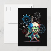 Zombie Bastille Dag Briefkaart (Voorkant / Achterkant)