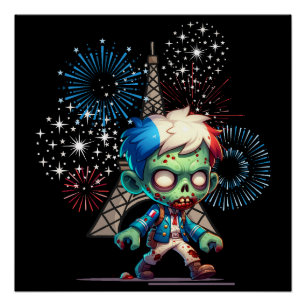 Zombie Bastille Dag Perfect Poster