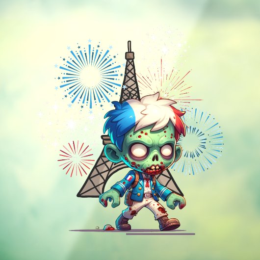 Zombie Bastille Dag Raamsticker (Vel 3)