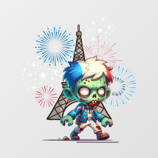 Zombie Bastille Dag Raamsticker (Vel)