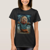 Zombie Beaver Met Bliksem Achtergrond Horror Ent T-shirt (Voorkant)