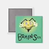 Zombie Bee/Zom-BEE - BRAINS. Magneet (Voorkant / Achterkant)