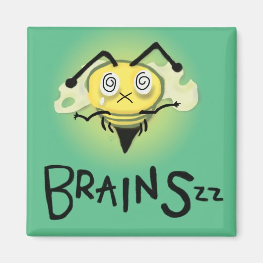 Zombie Bee/Zom-BEE - BRAINS. Magneet (Voorkant)