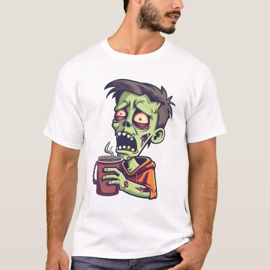 “Zombie Before Coffee – Undead Morning Mood” T-shirt (Voorkant)