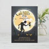 Zombie Begraafplaats Halloween Party Uitnodiging (Staand voorkant)