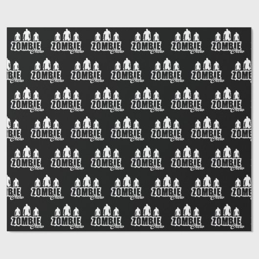 Zombie-bemanning met drie zombies cadeaupapier (Vlak)