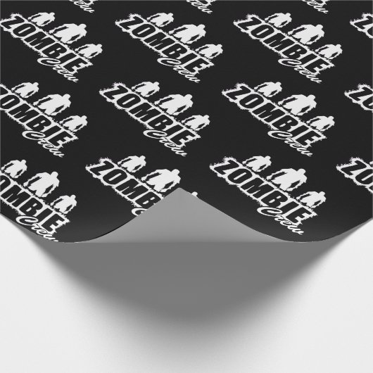 Zombie-bemanning met drie zombies cadeaupapier (Hoek)