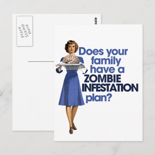 Zombie-besmettingsplan Briefkaart (Voorkant / Achterkant)