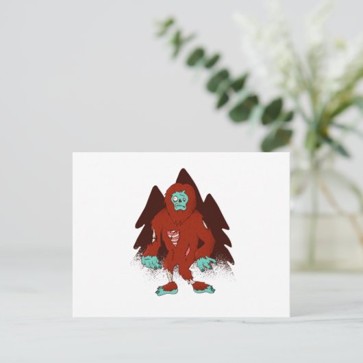 Zombie Bigfoot Briefkaart (Staand voorkant)