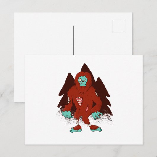 Zombie Bigfoot Briefkaart (Voorkant / Achterkant)