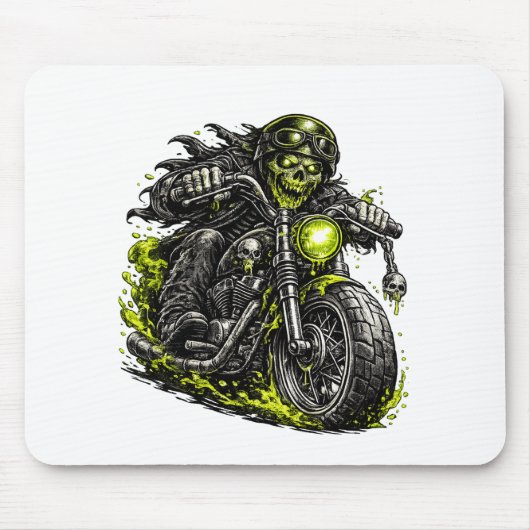 Zombie Biker Motorfiets Muismat (Voorkant)